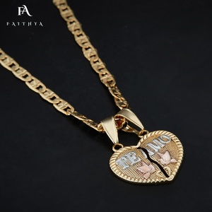 FP1024 Friendship TEAMO Heart-shaped Peace dove Three-color Necklace Symbolizing World Peace and Unity - Product Image 4