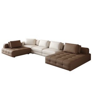 Italian Style Large Genuine Leather Corner Sofa Simple Design <strong>Combination</strong> for Villa or Apartment Living Room-Lawrence Set - Product Image 5