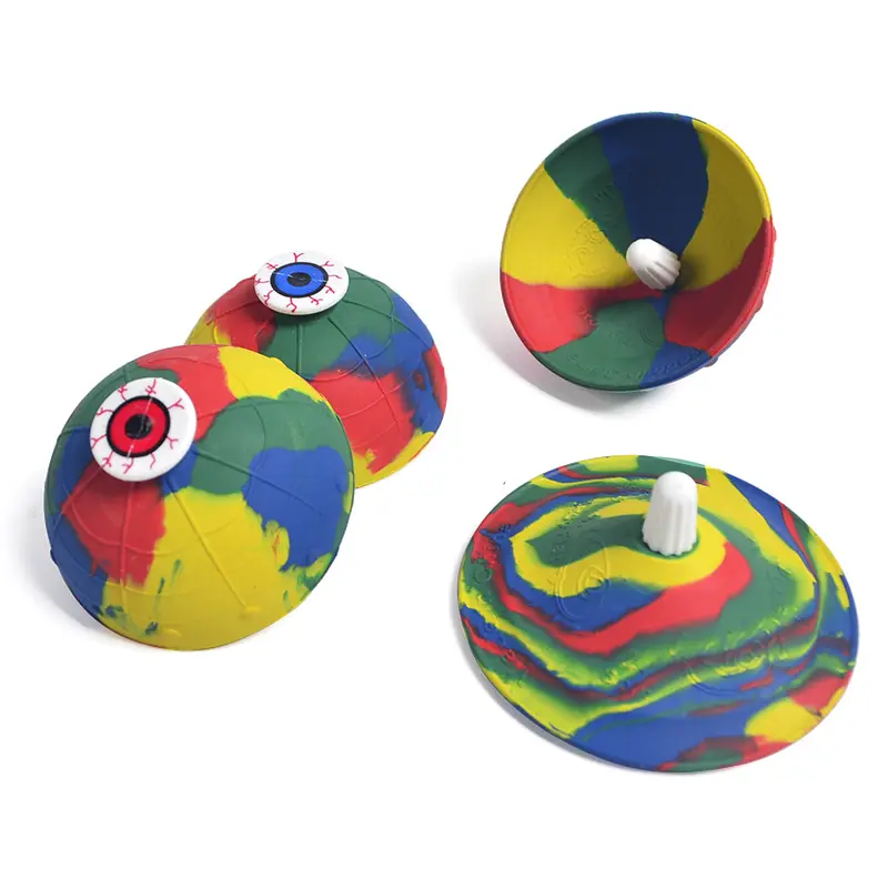 Vente en gros de bols rebondissants colorés en caoutchouc pour toupie, demi-balle rebondissante pour enfants