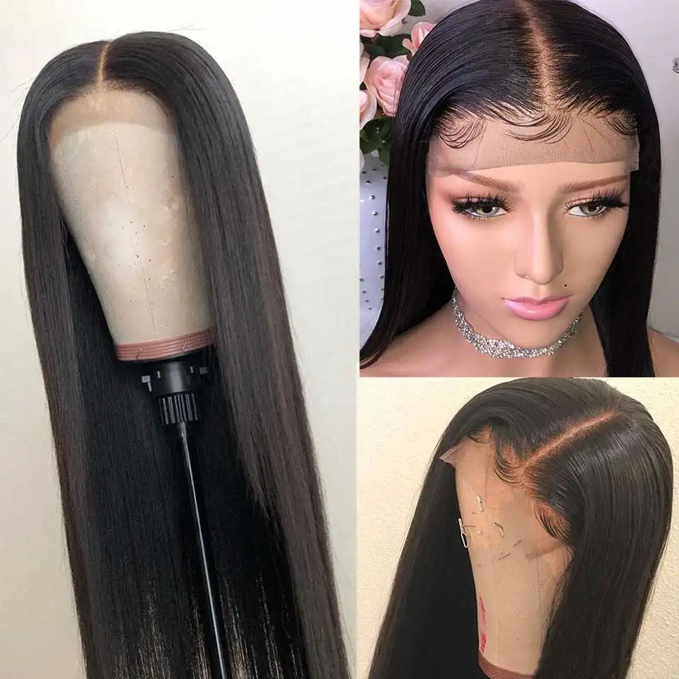 13X6 Hd 40 Inch 150% 180% 210% Density Human Hair Full Lace Front Wig Indian Human Hair Lace Frontal Wigs