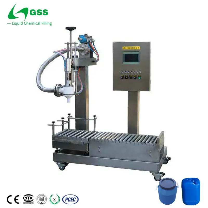 GSS-máquina semiautomática de envasado de líquidos químicos, de alta viscosidad, metacrilato, pentano, 10-30L