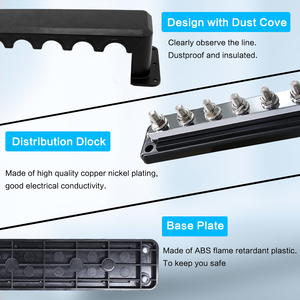Amomd 600A High Current Stainless Steel Power Distribution <strong>Busbar</strong> 8-Way Terminals Blocks for Automotive Use - Product Image 2