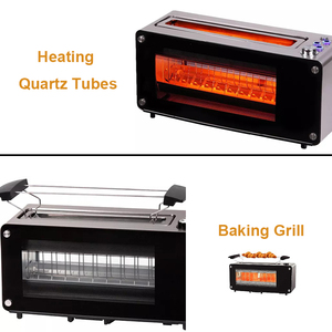Oushine-tostadora de elevación automática, 2 rebanadas, botón de acero inoxidable y Control de perilla - Product Image 4