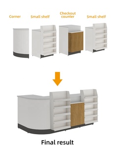 现代风格现代收银机高效零售购物收银台超市钢制 - Product Image 3