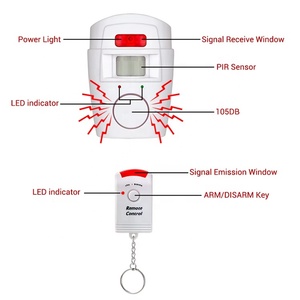 Sistema DE SEGURIDAD inalámbrico para el hogar con sirena 105DB, alerta PIR, Sensor infrarrojo, de movimiento Detector antirrobo, alarma, control remoto ABS - Product Image 6
