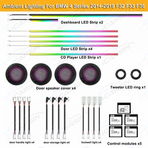 ICarsin dinamik renkli ortam aydınlatma yükseltme kiti BMW 4 serisi 2014 - 2019 için 1 adet 4 serisi 1 adet/4 adet/4 adet adet - Product Image 2