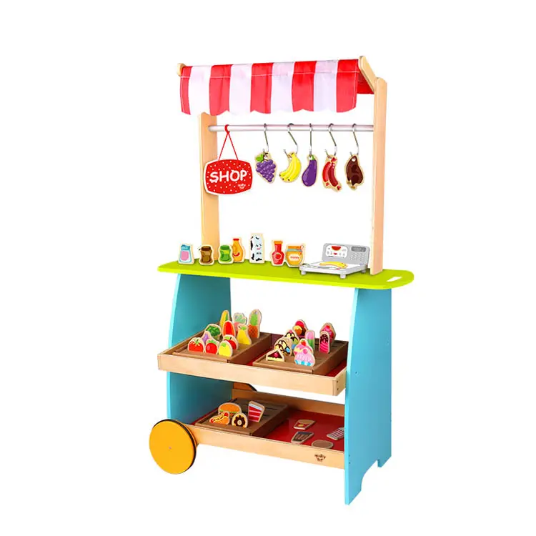Wholesale baby wooden kiosk for toys,Wooden play shop toy