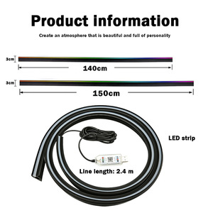 แถบไฟติดแดชบอร์ด LED ควบคุมด้วยแอป150ซม. ไฟภายในรถซิมโฟนีบรรยากาศแบบซิมโฟนี RGB สำหรับตกแต่งรถยนต์ - Product Image 4