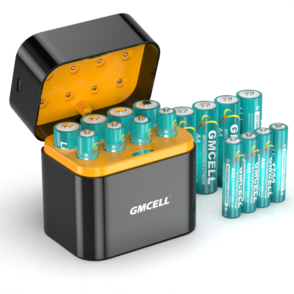 Chargeur intelligent à 8 emplacements avec batterie (4*AA+4*AAA)