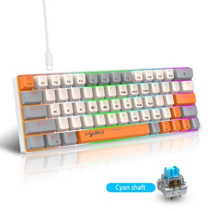 Redwingy V500 Teclado mecánico para juegos de 63 teclas ABS RGB retroiluminado Durable Mini interfaz tipo C Teclado con cable USB para tableta - Product Image 2