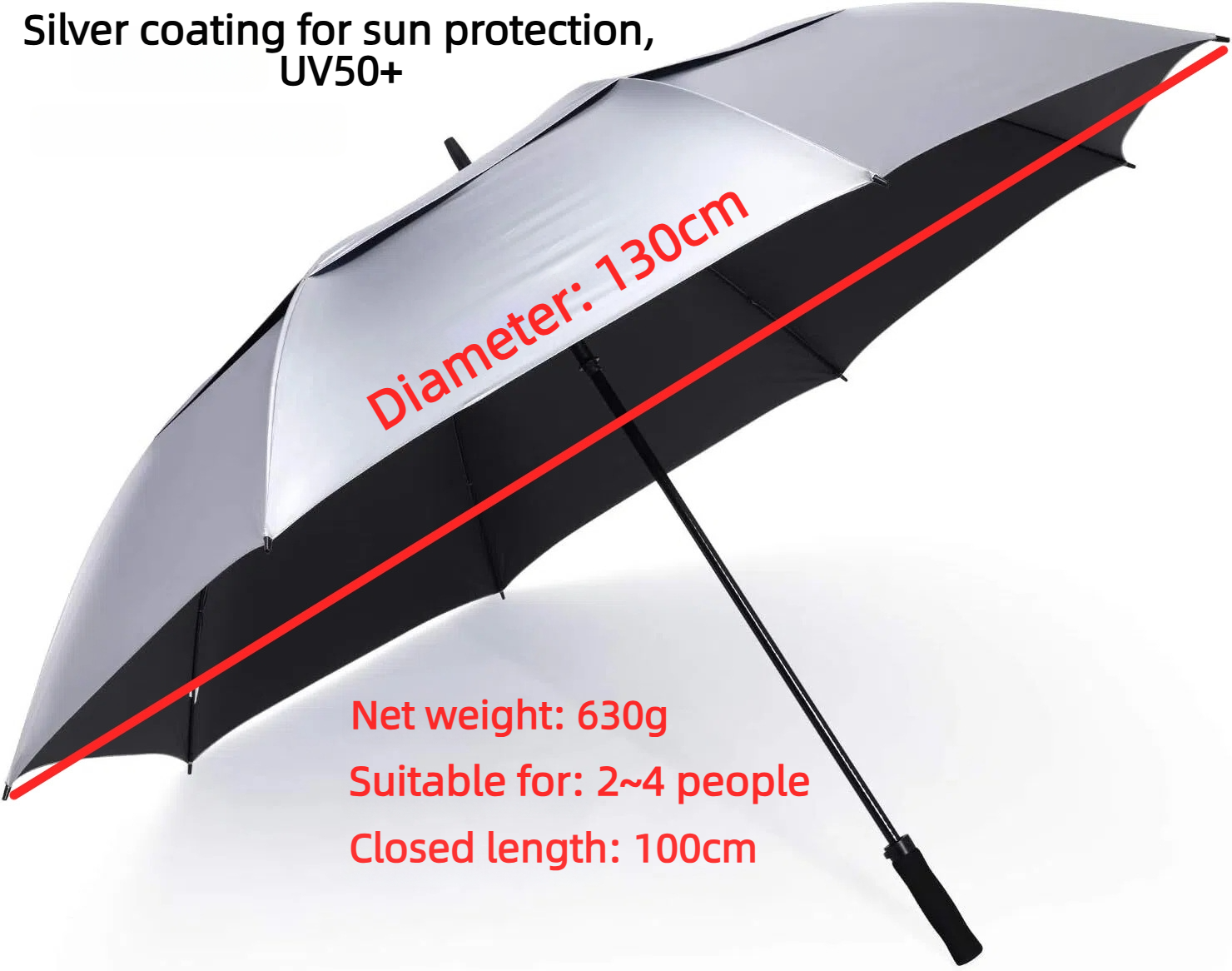 Titanium silver diameter 130cm