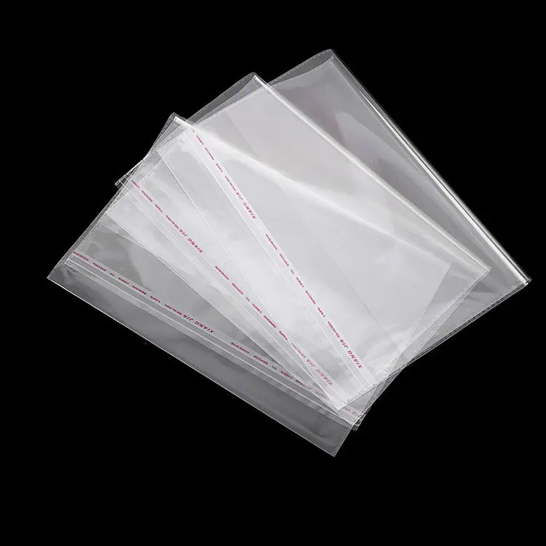 Yiwu Hot Selling Cheap Opp Self Adhesive Plastic Bags High Quality Nylon OPP T-Shirt Clear Poly Bags with Glue