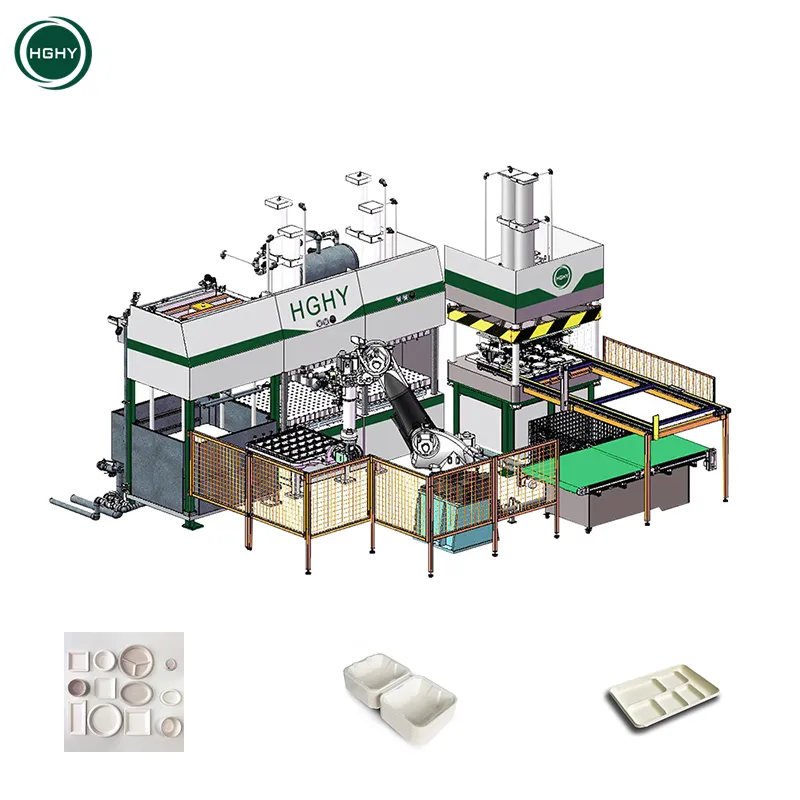 Recipiente de espuma tomada, máquina de fabricação de caixa de papel de almoço de porcelana termoformada linha de produção