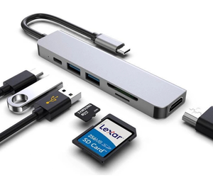 6 Port <strong>USB</strong> C Hub with Card Reader HDM1 4K <strong>Video</strong> Output <strong>USB</strong> 3.0 and 87W PD Charging for <strong>Mac</strong> Pro Laptop Multifunction Adapter - Product Image 3