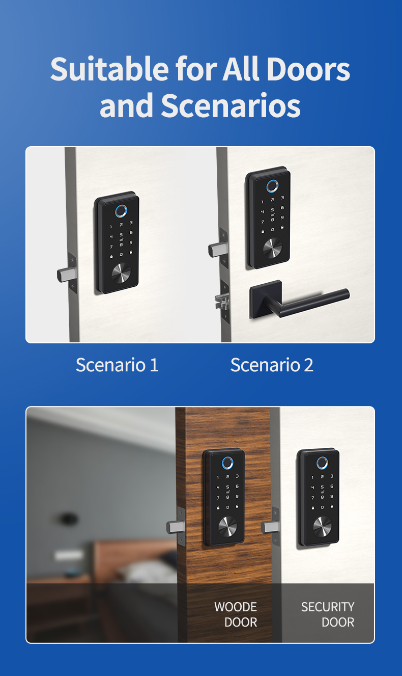 fingerprint door lock tuya smart lock cerradura inteligente intelligent lock guangdong*hyh hardware