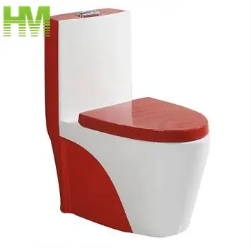 Fabricant chinois d'articles sanitaires de salle de bains Cuvette de toilette monobloc de couleur rouge affleurante