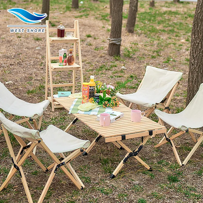 2023 New Style Portable Beech Table Multi-function Outdoor Indoor Folding Table Camping Picnic Egg Roll Table