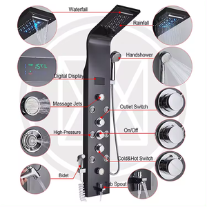 Lz Hwa. VIC phòng tắm wallmounted spa massage máy bay phản lực vòi hoa sen cột lượng mưa thép không gỉ Led vòi hoa sen Bảng điều khiển với hiển thị kỹ thuật số - Product Image 2