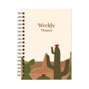 Fornitore di planner professionale stampa personalizzata notebook con calendario a spirale non datato con tasca e adesivo - Product Image 5