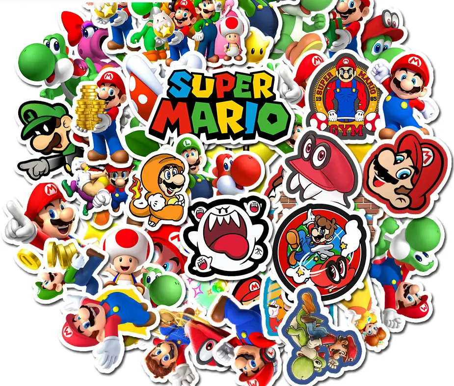 50PCS Cute Cartoon Nintendo Switch Video Giochi di Super Mario Adesivi