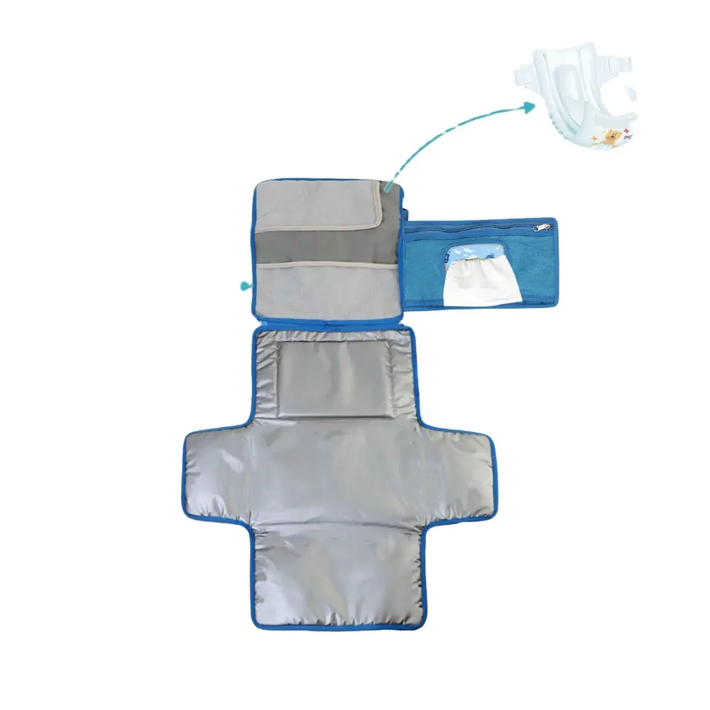 2024 LOGO personalizzato all'ingrosso rimovibile impermeabile da viaggio fasciatoio portatile per pannolini per bambini