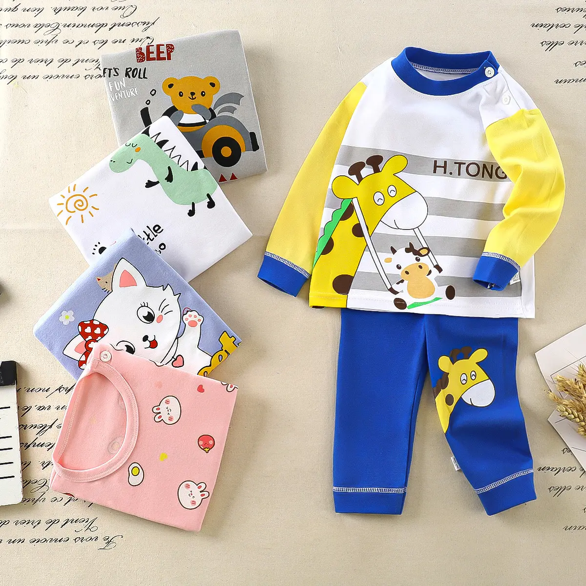 Toddler Boys Clothing Sets 2 Piece Kids Pajama Set Spring Autumn Long Sleeve Kids Sleepwear