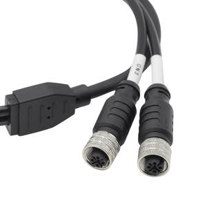 M12-Stecker <span class=keywords><strong>8</strong></span>-poliges Schweiß kabel Y-Stecker Y-Splitter Industrieller Stecker auf <span class=keywords><strong>2</strong></span> Buchse Wasserdichter Stecker - Product Image 2