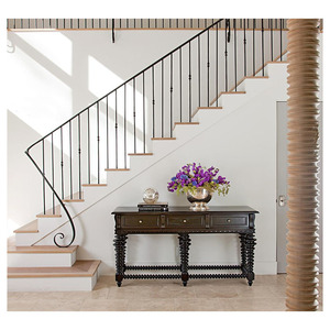 Home Decoration Schmiedeeisen Geländer Schwarz Pulver beschichtete Balustrade Design für Balkon/Terrasse/Treppe - Product Image 6