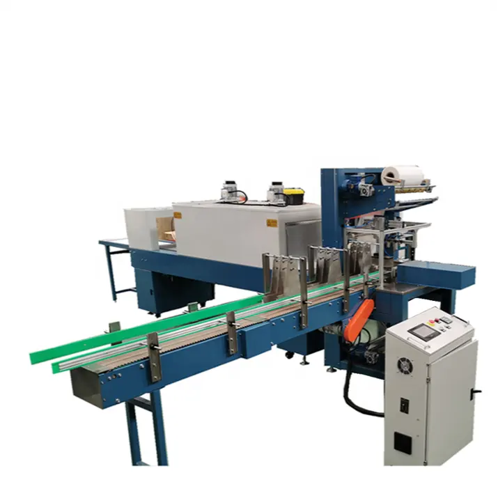 Automatic L Type PE Film Oven Heating Shrink Tunnel PET Plastic Glass Bottle Stretch Wrapping Machine Production Line