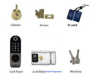 Tuya App akıllı kilit çift taraflı parmak izi kilidi su geçirmez güvenlik şifre RFID anahtarsız giriş TT parmak izi kapı kilidi - Product Image 4