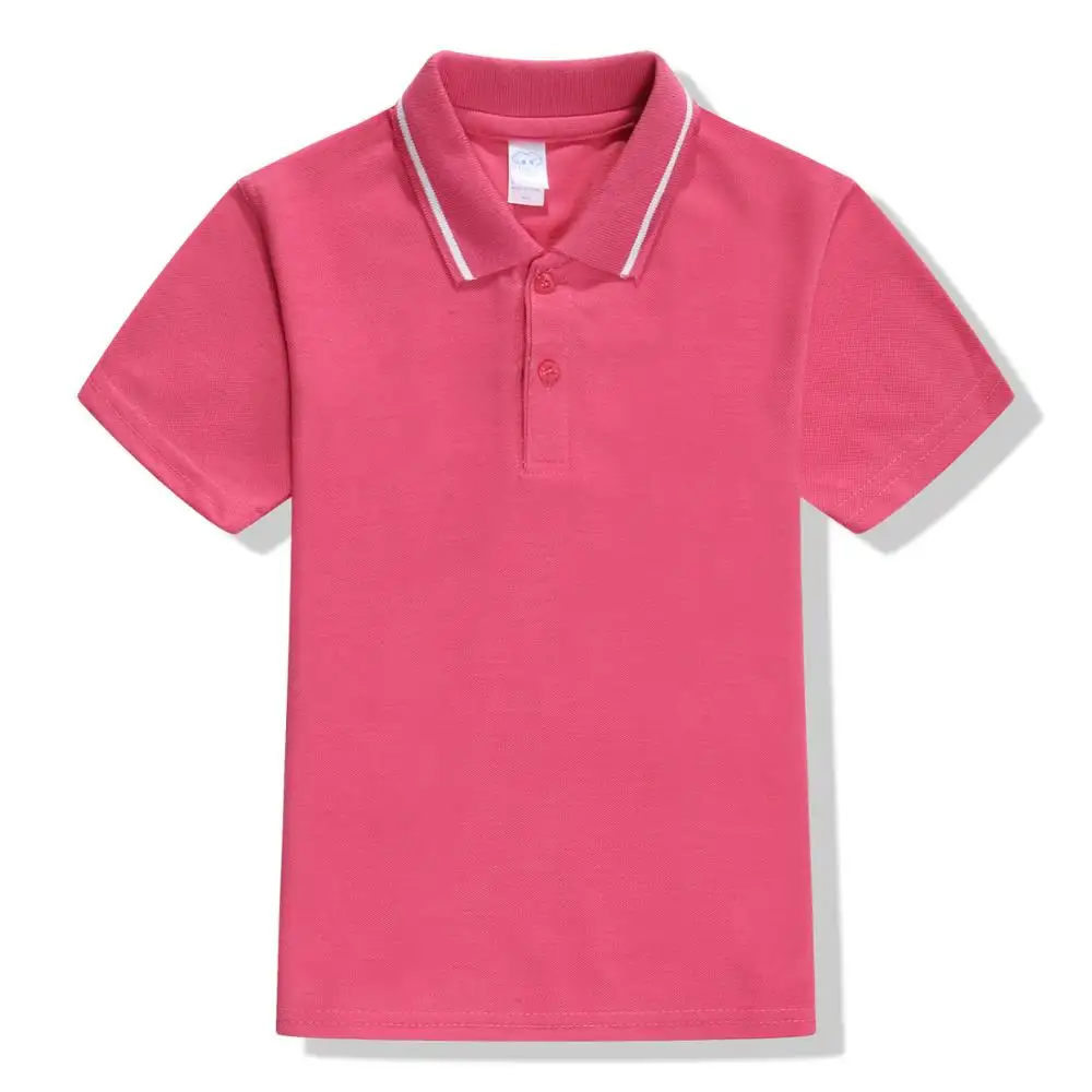 Kinderen plain katoen polo shirts 220gsm pique kinderen polo t shirts custom logo school uniform polo t shirts groothandel