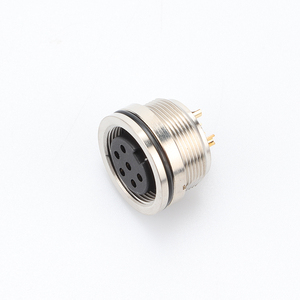 M16 Rear Panel Mount Industrial 2p 3p 4p 5p 6p <strong>Sensor</strong> a B D <strong>Code</strong> Socket Plug 90 Degree Elbow Assembly Connector Solder Screw - Product Image 5