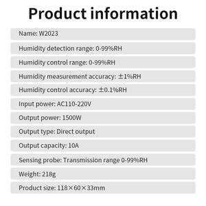 Controlador de humedad digital de pantalla LCD W2023 de alta precisión con <span class=keywords><strong>sensor</strong></span> - Product Image 3