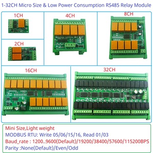 1-2CH DC 12V 24V Micro tamaño 3A RS422 RS485 placa de relé PC UART Módulo de interruptor de puerto serie MODBUS RTU módulo de salida Digital - Product Image 4