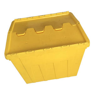 400*300*260 MM Contentor plástico de empilhamento resistente das caixas de transporte com tampas para a água e o alimento
