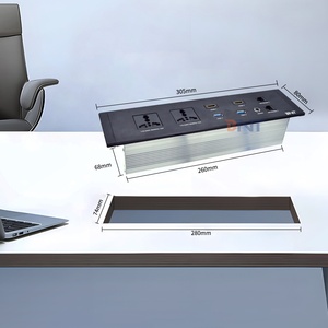 Toma de corriente multifuncional integrada de escritorio, puertos USB duales, nivel IP44, 16A, corriente nominal, opciones de enchufe Universal, toma de mesa - Product Image 1