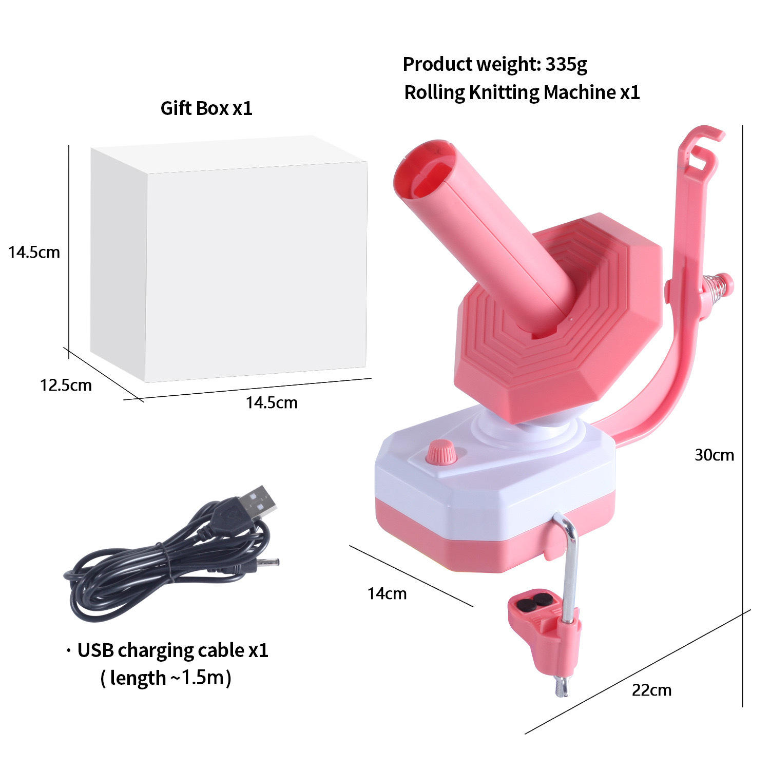 Enrouleur de fil électrique (rose)