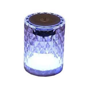 OEM ODM彩色水晶RGB发光二极管灯音箱带低音炮声控Ai车载小型蓝牙扬声器户外扬声器