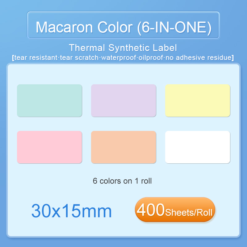 30x15mm 6 couleurs dans un