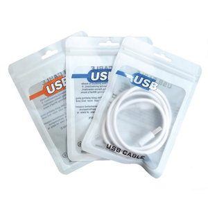 公司信息标志定制5V2A仅充电微型B USB C电缆，带包装拉链顶部锁塑料线拉链袋，适用于亚马逊 - Product Image 1