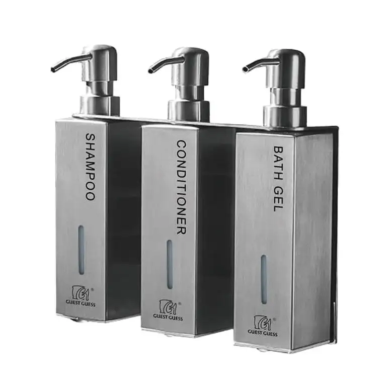 High Quality 304 Stainless Steel Hotel Wall Mounted Liquid Soap Dispenser Wall Mounted Bottle Dispenser Liquid Soap