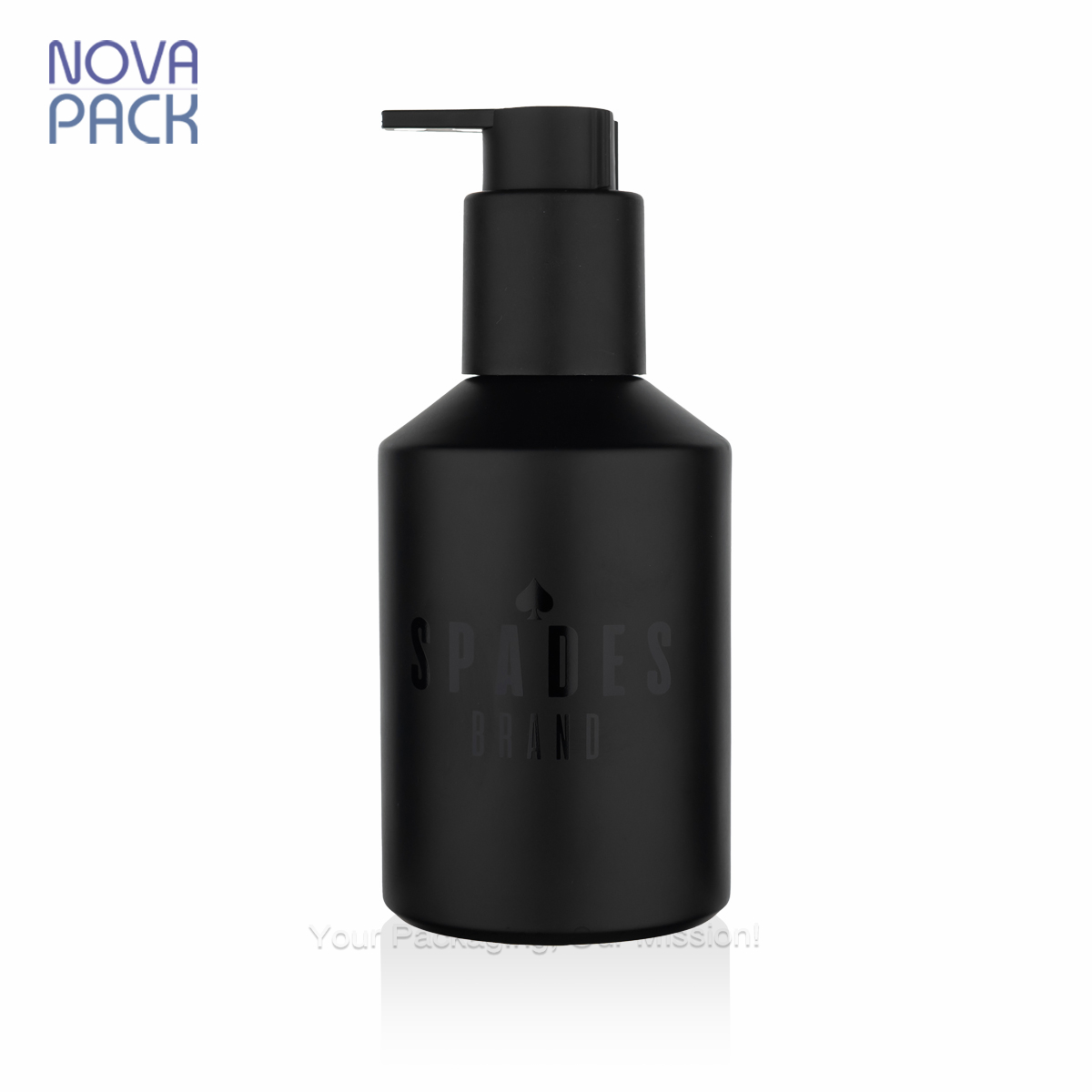 Bouteille noire mate + pompe à verrouillage noire