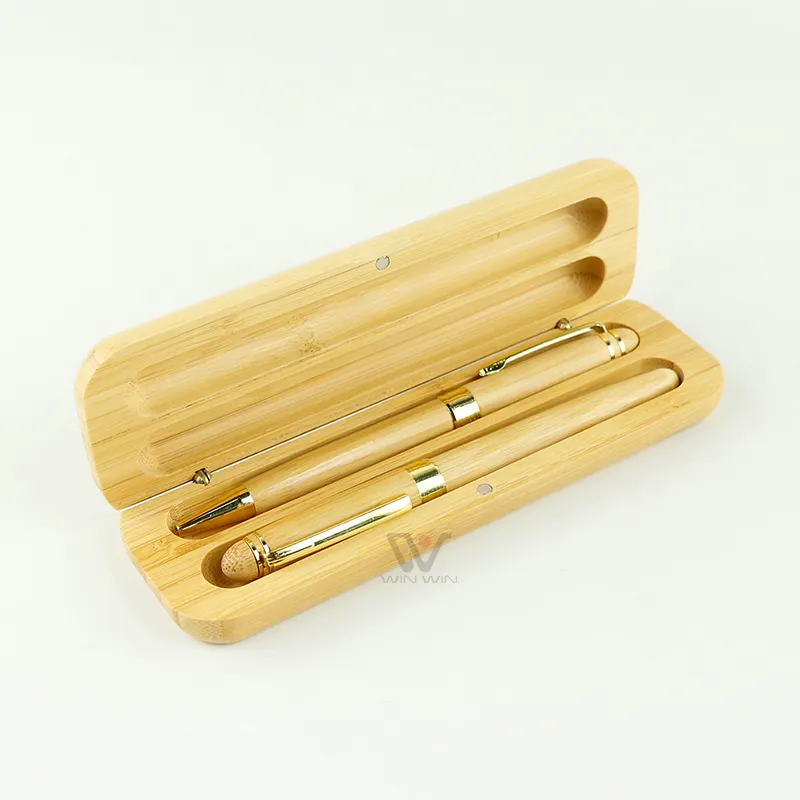 2023 Eco Friendly Wood Bamboo Pen Custom Pen with Logo Business Ball Pen Case Set