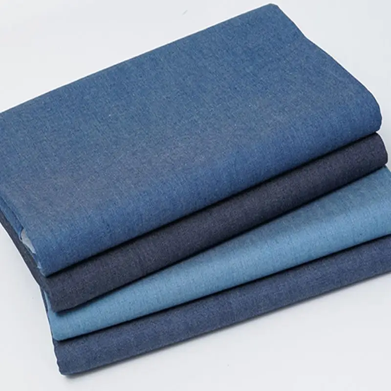 Tessuto Denim di alta qualità tessuto denim di cotone sottile leggero e traspirante per abito T-shirt jeans e borse larghezza 145cm