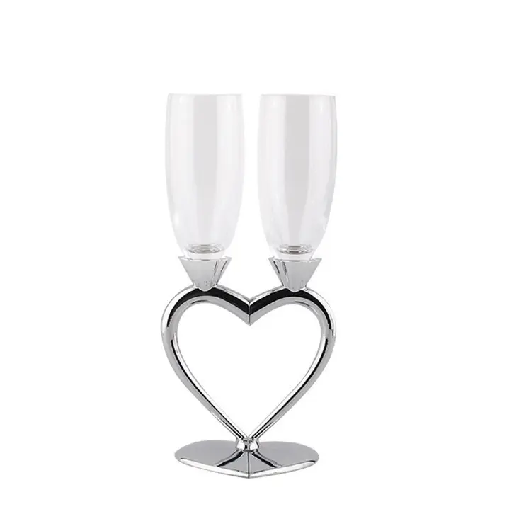 Nuovo arrivo eleganti bottiglie di vetro vino a forma di cuore cristallo matrimonio Champagne bevanda tazza 200ml barattolo di vetro trasparente