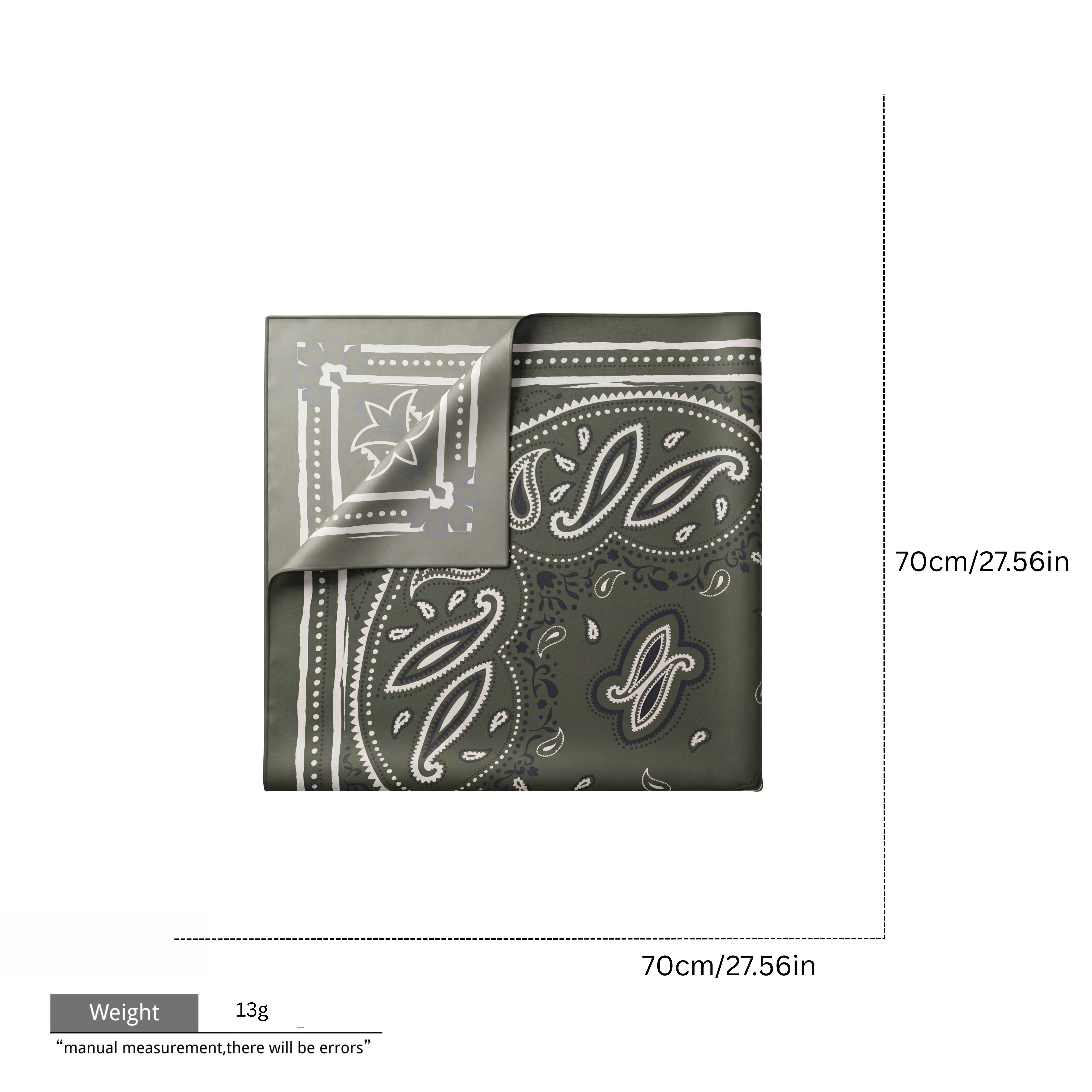 Olive green paisley square scarf Bandanas