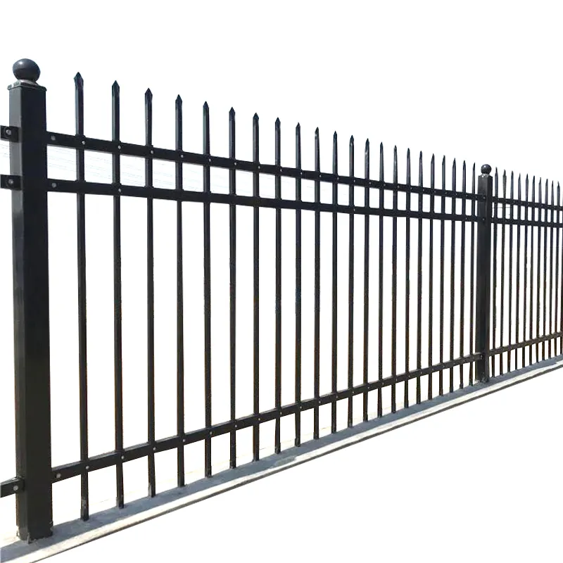 Paneles de valla de hierro forjado, valla de metal con recubrimiento de polvo para uso residencial