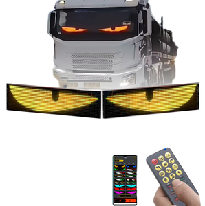 2 adet dinamik şeytan gözler LED Panel ekran 59.5*12 akıllı kaydırma mesaj yumuşak LED animasyon yeni esnek araç ön camı ışık - Product Image 1