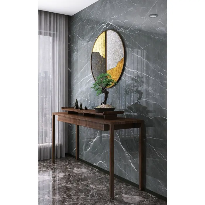 Luxury Dark Grey Marble House Flooring and Wall Ceramic Polished tiles for floor porcelain living room