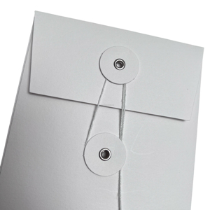 Benutzer definierte 3D Champagner Goldfolie geprägte String-and-Button-Umschläge String-Tie-Umschlag im Kraft Art Coated Paper Offsetdruck - Product Image 1